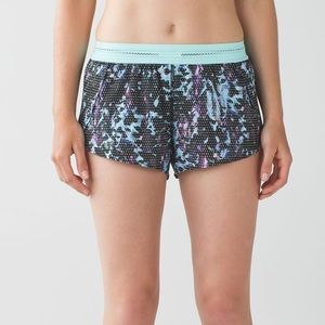 Floral Tranquil Blue Lululemon Shorts